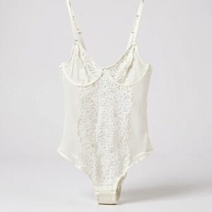 La Perla Ivory Lace Trim Silk Bodysuit Women Size 32